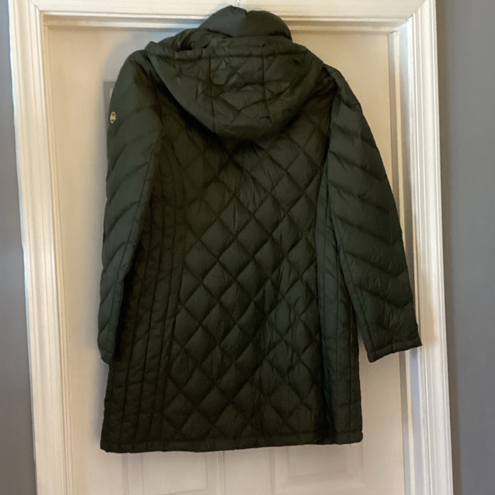 Michael Kors Dark Green Quilted Puffer Coat - Picture 3 of 3